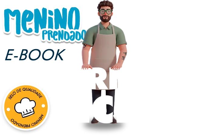 Capa do E-book Caderno de Receitas Menino Prendado com 10 anos de experiência